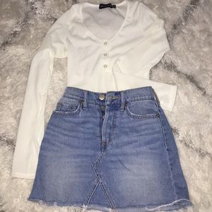 High rise Denim mini skirt